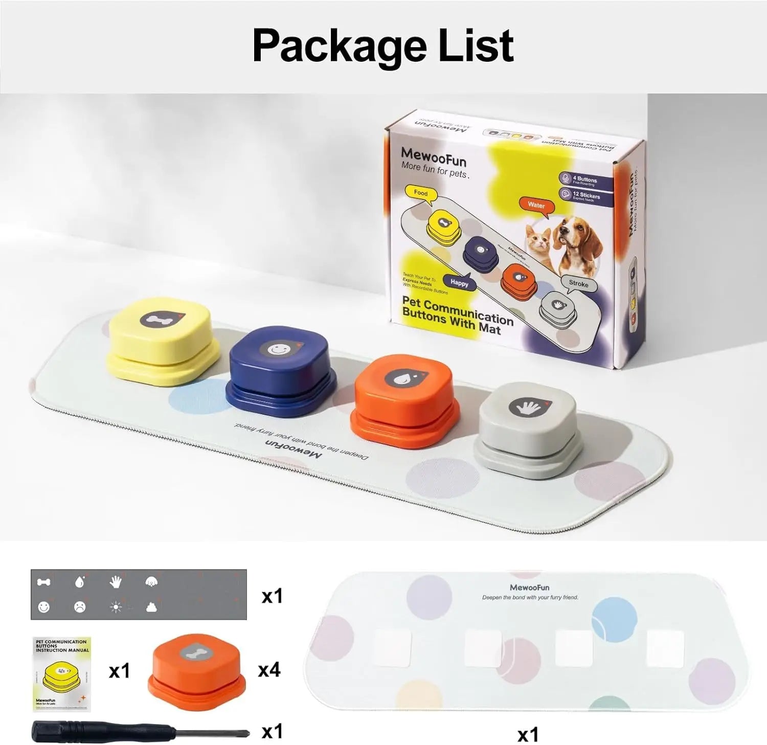 Communication Pet Training Buttons with Mat