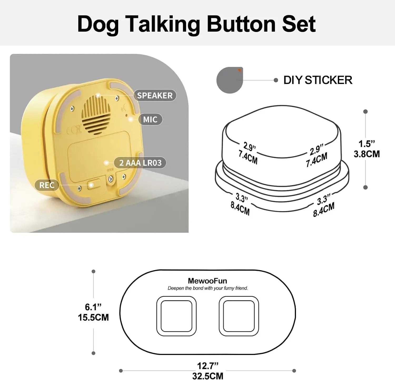 Communication Pet Training Buttons with Mat